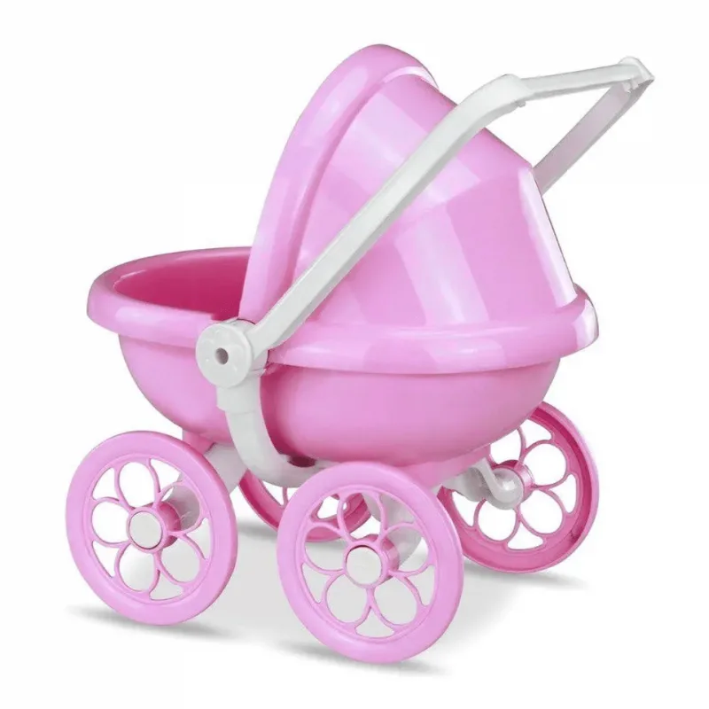 Mini Bebe Mania Carrinho de Bebe - Carrinho rosa claro e alca branca ROMA JENSEN