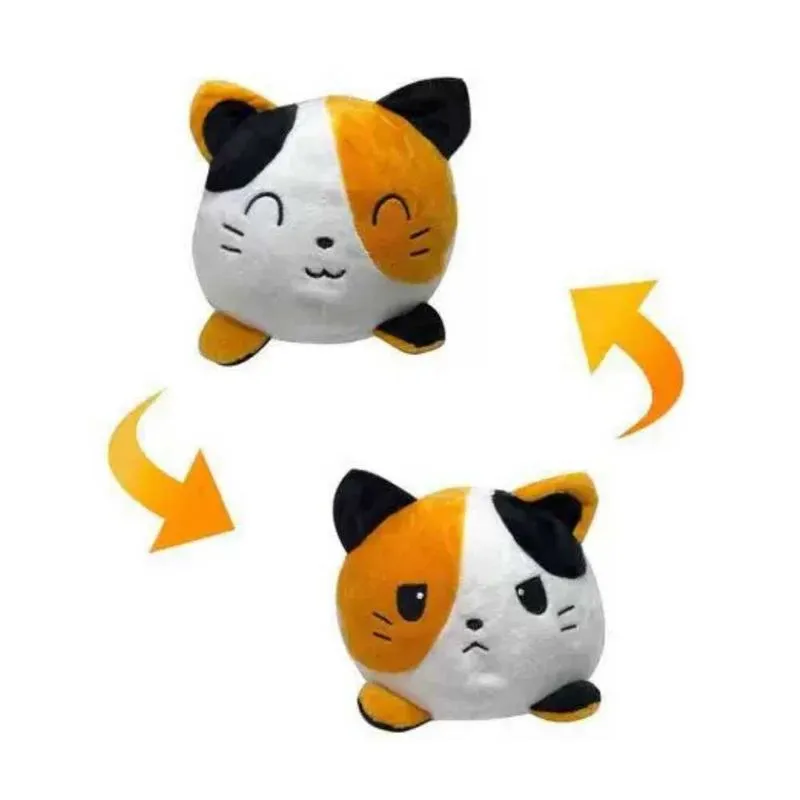 Pelucia Bichinho Gato Branco e Laranja Reversivel 2 em 1 - R3103 BBR