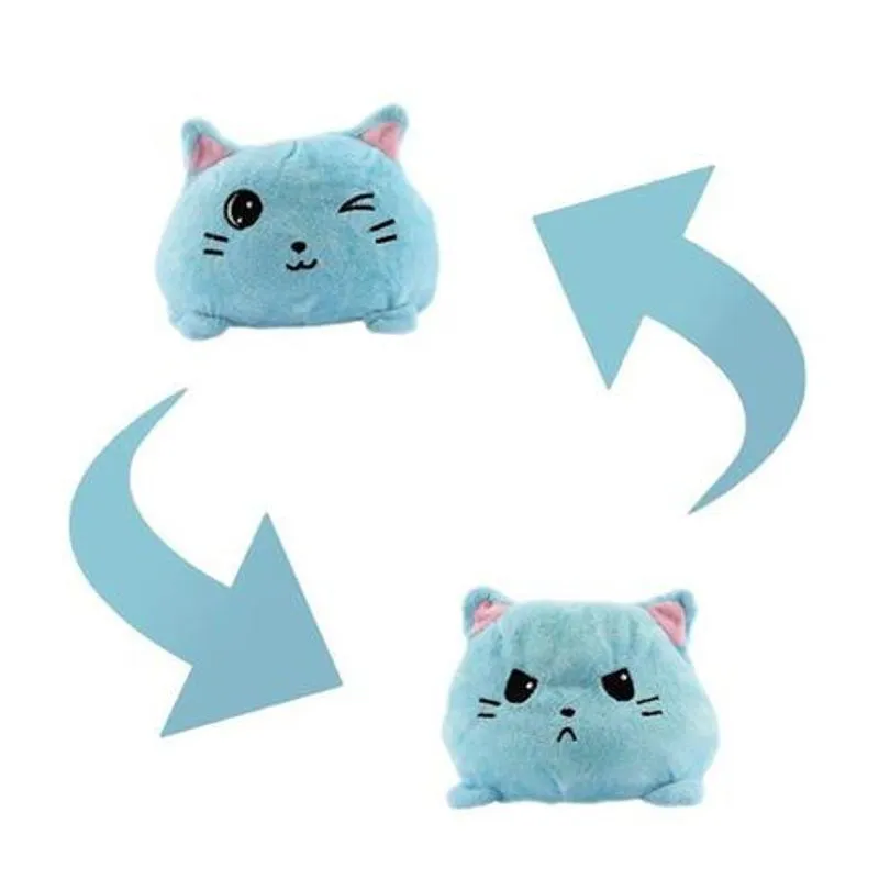 Pelucia Reversivel - 2 em 1 - Bichinho - B1235 - Azul BBR