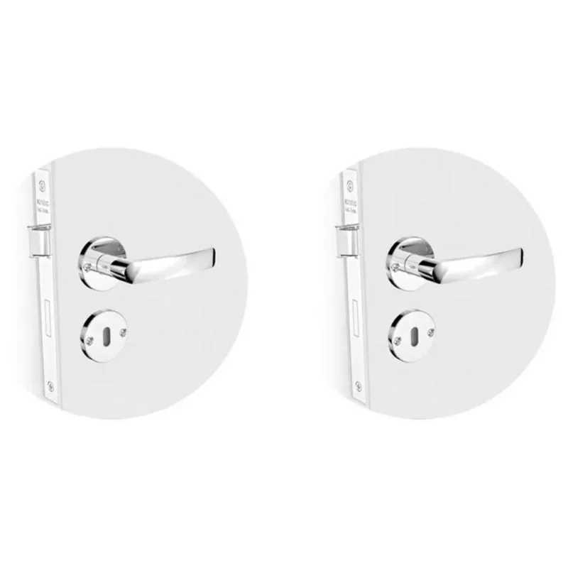 2 Fechadura Soprano Interna Pali Roseta Redonda Cromada 40Mm