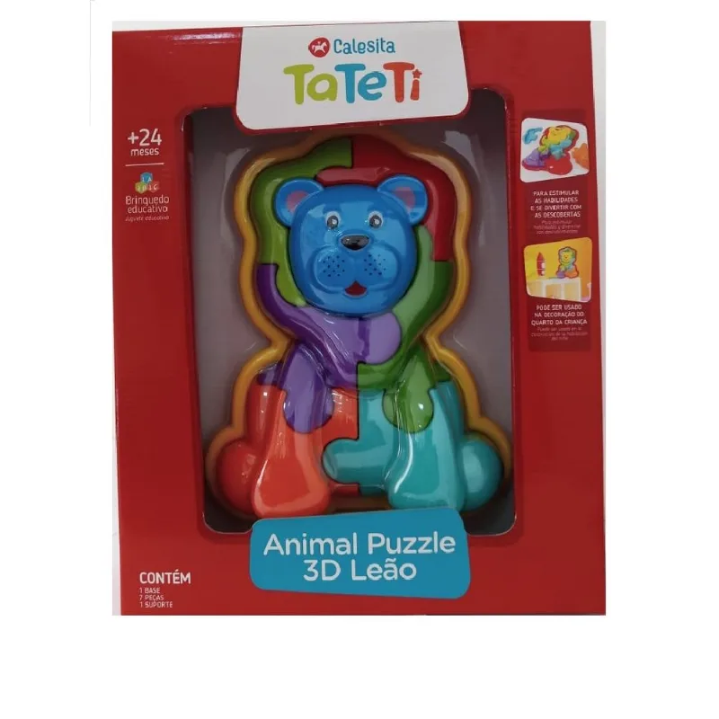 Animal Puzzle 3D Leao -Azul - TA TE TI INDUSTRIA E