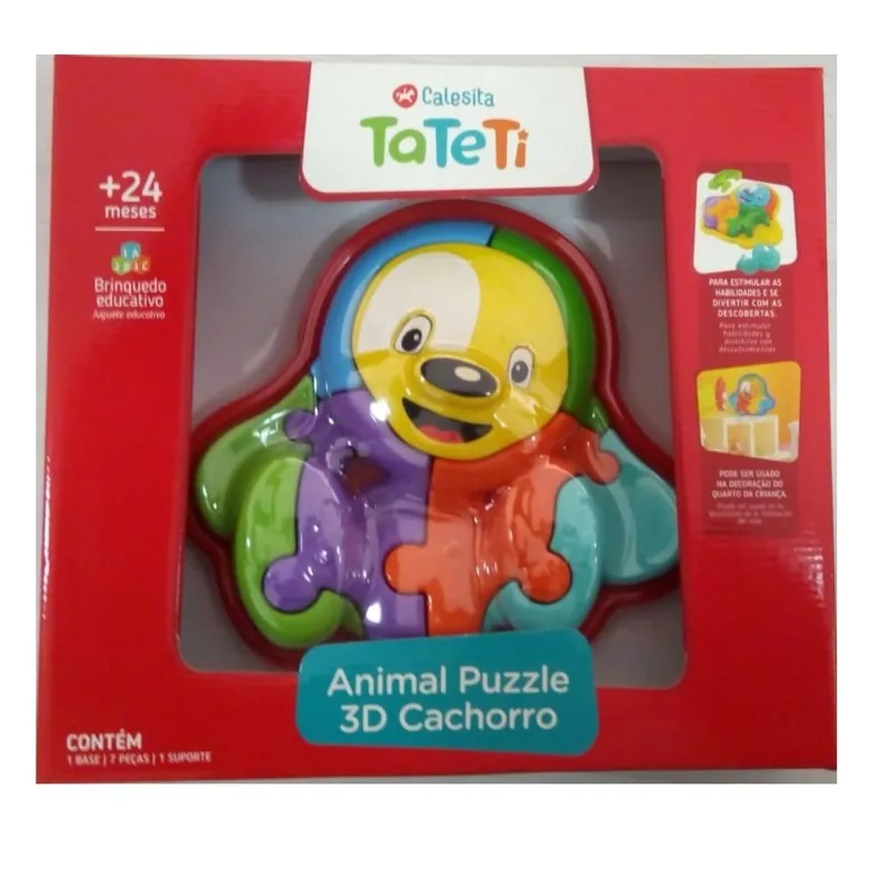 Animal Puzzle 3D Cachorro - Amarelo - TA TE TI INDUSTRIA E