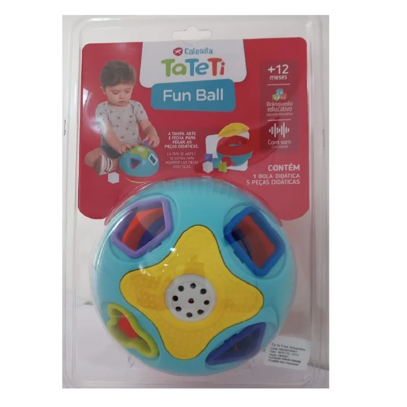Fun Ball Brinquedo Educativo Com Som - Azul TA TE TI INDUSTRIA E