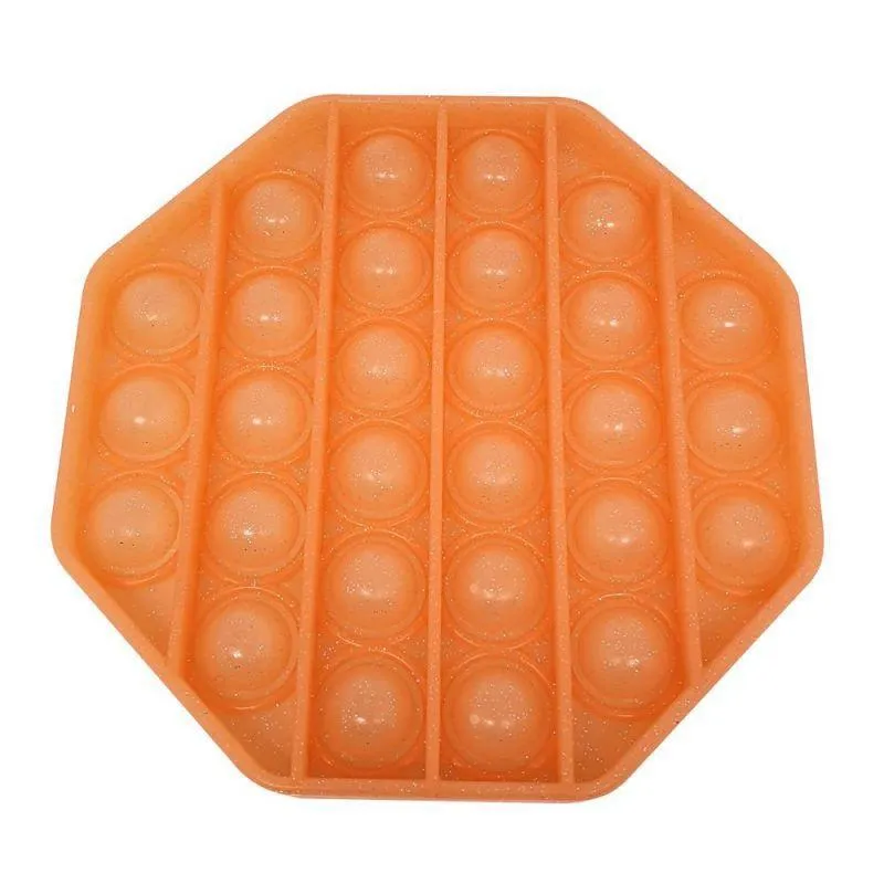 Pop-it - Brinquedo Infantil Aperta Pop Glitter - Octogono Laranja - 44065 TOYNG