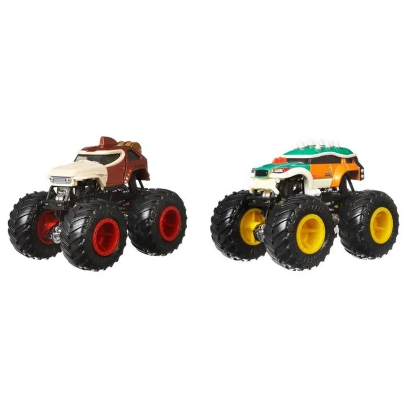 Carrinhos - Hot Wheels Monster Trucks - Demolition Doubles - Donkey Kong vs Bowser MATTEL