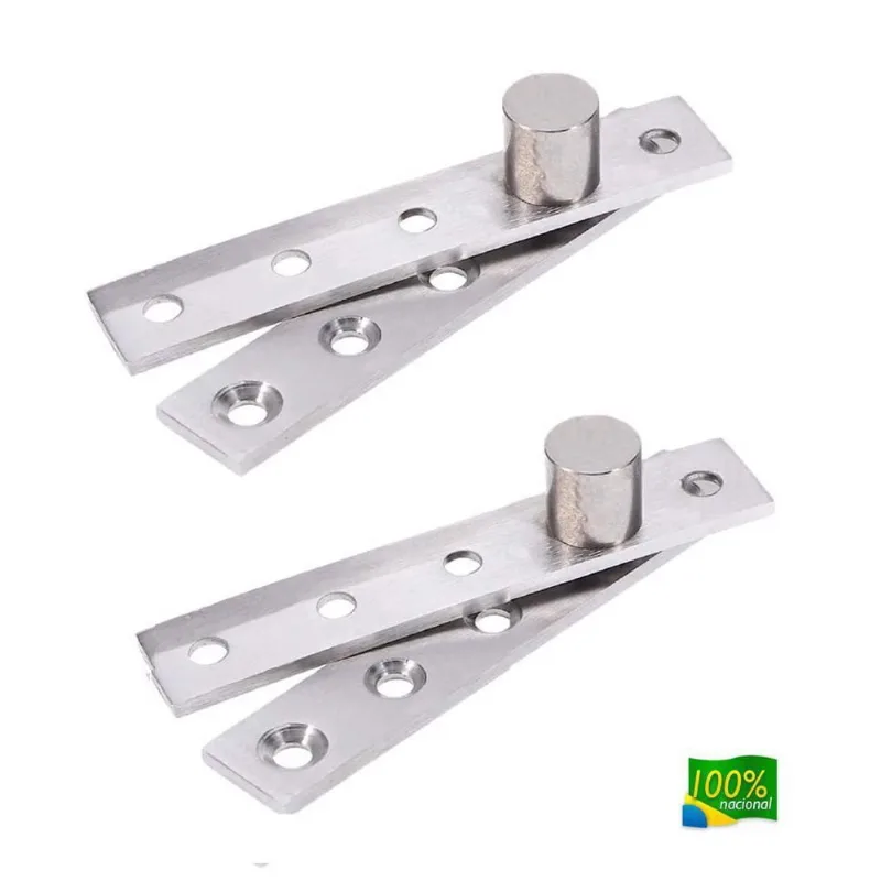 Jg Dobradiça Pivotante Giro Inox Para Móveis Portas Estreita