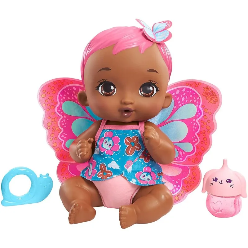 Boneca My Garden Baby - Borboleta Faz Xixi - Pink - Cabelo Rosa - GYP09 MATTEL