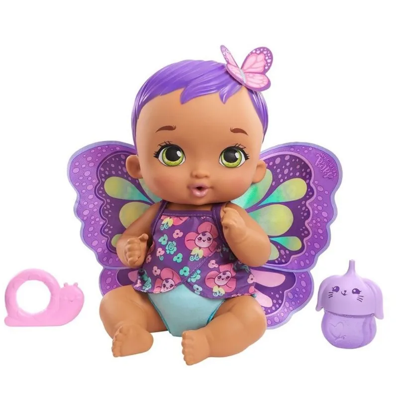 Boneca My Garden Baby - Borboleta Faz Xixi - Roxo - Cabelo Lilas - GYP09 MATTEL