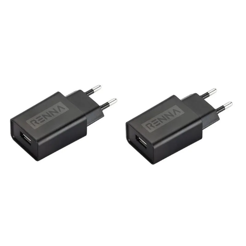 2 Carregador Tomada Adaptador Fonte Usb 5V 2.1A Bivolt Preto