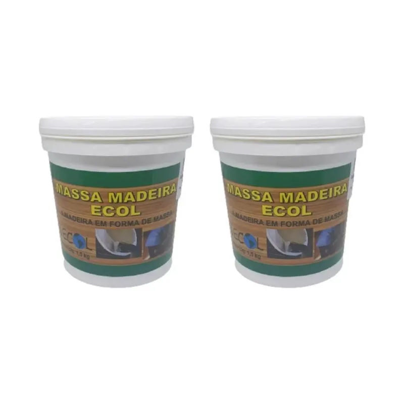 02 Massa Especial Acrilica Para Calafetar Madeira 1,5Kg