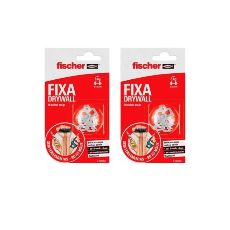 02 Suporte De Fixação Removível Fischer Fixa Drywal 08 Un