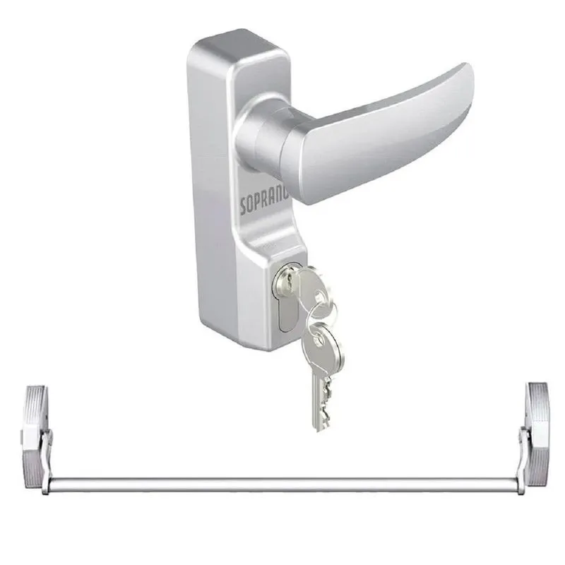 Kit Barra Antipânico Com Fechadura Para Porta De 01 Folha