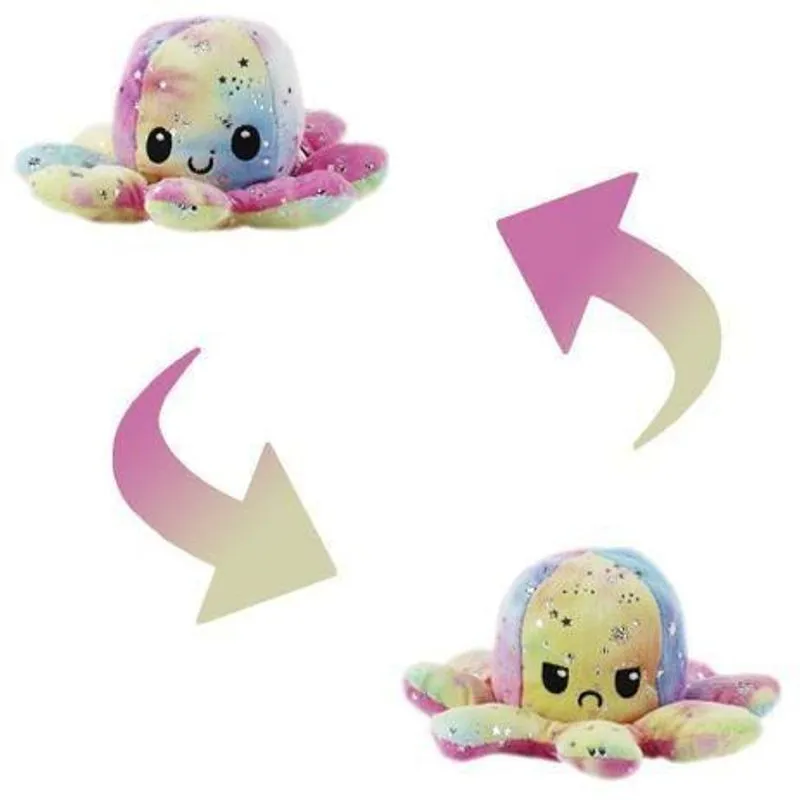 Pelucia Grande Polvo do Humor Reversivel Tie Dye - Arco-Iris - R3186 BBR