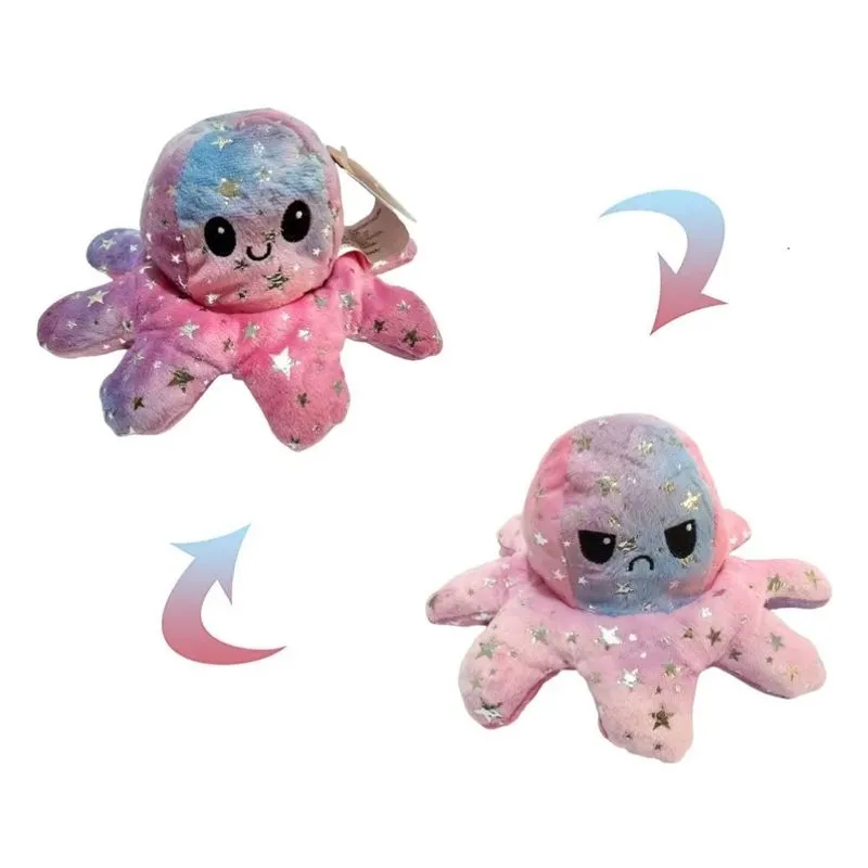 Pelucia Grande Polvo do Humor Reversivel Tie Dye - Rosa - R3186 BBR