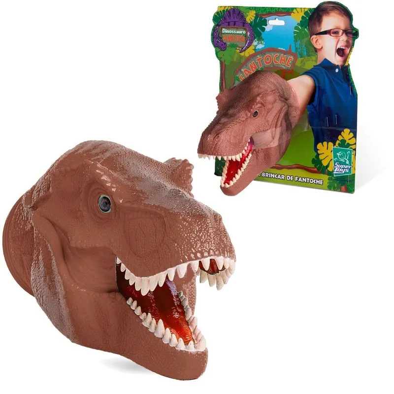 Dinossauro Dino Fantoche T-rex - Marrom - 341 SUPER TOYS