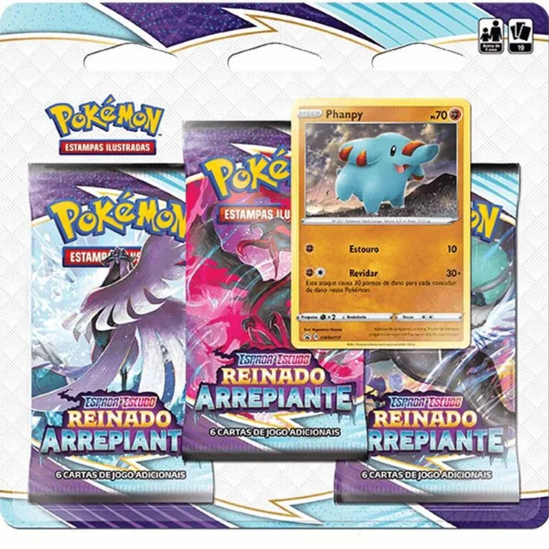 Blister Triplo Pokemon Reinado Arrepiante - Phanpy COPAG DA AMAZONIA