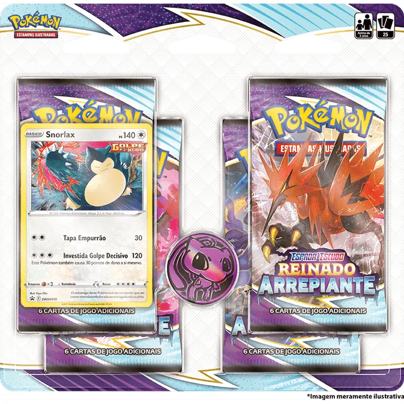 Pokemon EE6 Blister Quadruplo - Reinado Arrepiante - Snorlax COPAG DA AMAZONIA