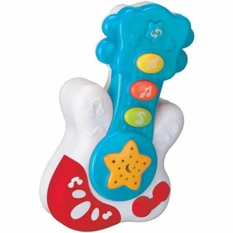 Brinquedo Musical Com Luzes e Som - Guitarra Azul BBR