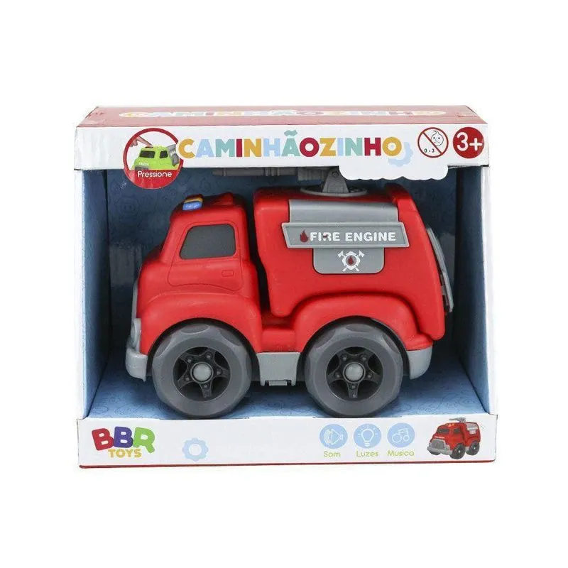 Veiculo Com Luzes e Sons - Caminhaozinho Bombeiro - Vermelho BBR