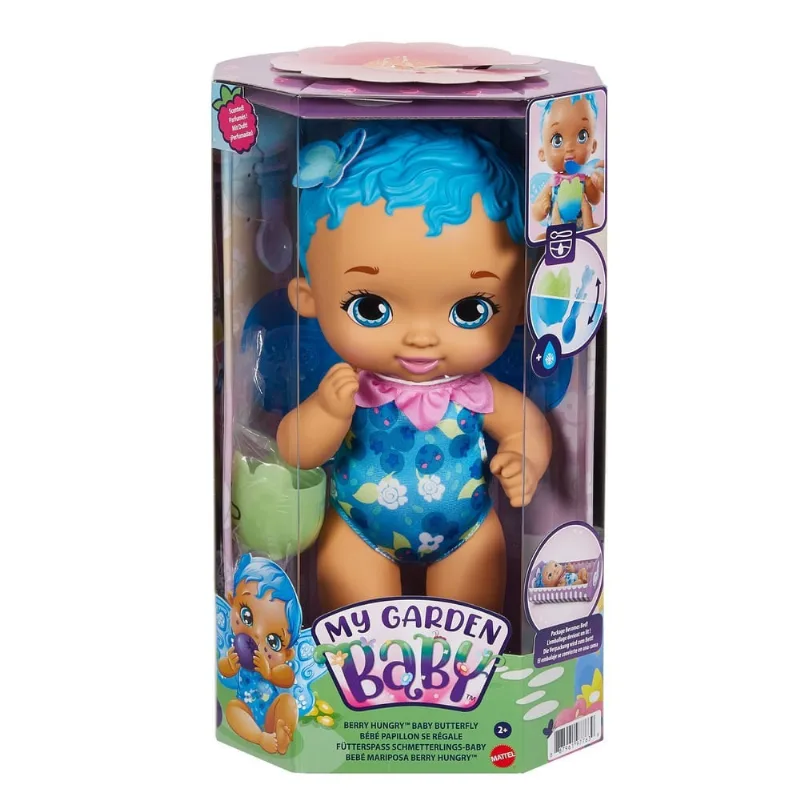 Boneca My Garden Baby - Borboleta Frutinhas Comilonas Mirtilo -Azul MATTEL