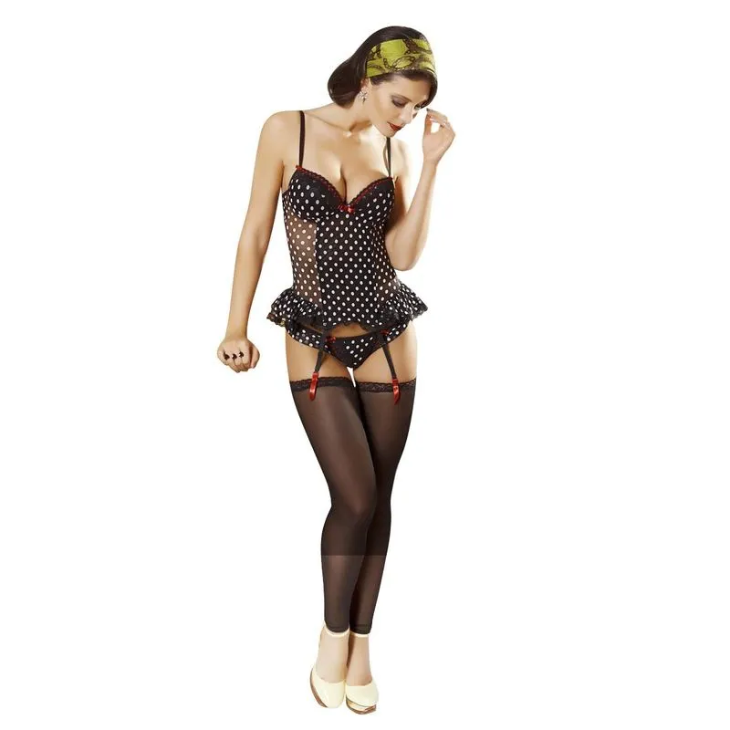 Espartilho em Tule Poá com Renda e Passa Fita Vi Lingerie