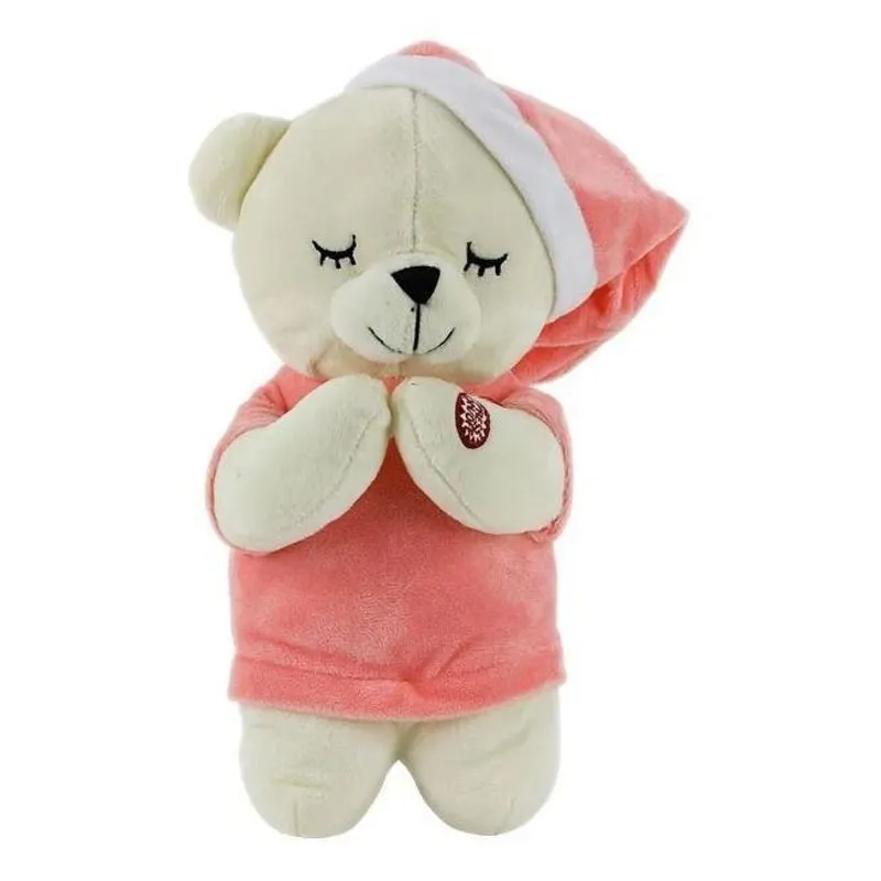 Urso Ursinho Que Reza Pai Nosso De Pelucia - 30cm - Coral BBR