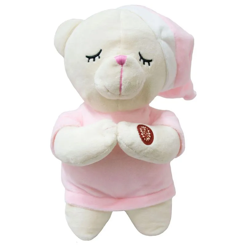 Urso Ursinho Que Reza Pai Nosso De Pelucia - 30cm - Rosa BBR
