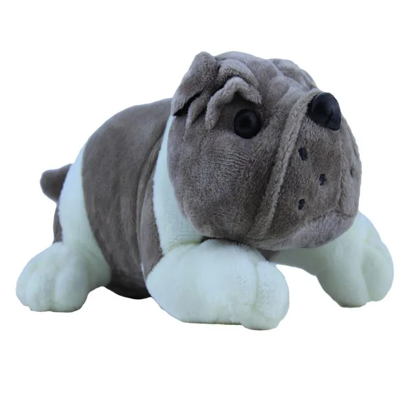 Cachorro de Pelucia Bulldog Bebe - Cinza BBR
