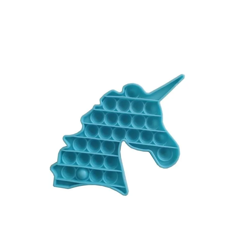 Empurra Estoura Bolha Unicornio - Cor Azul SHINY TOYS