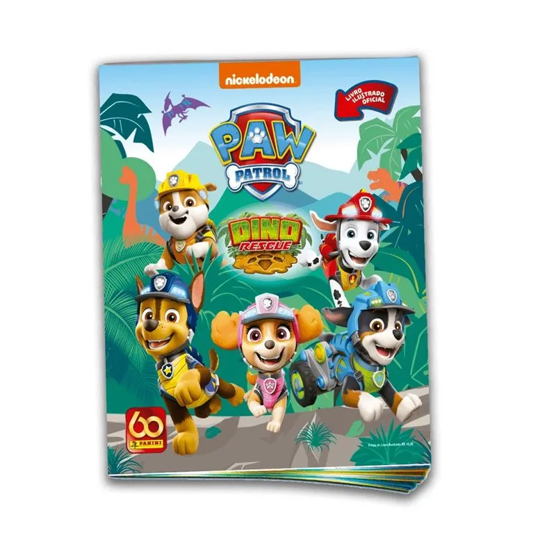 Livro Ilustrado Oficial Patrulha Canina - Dino Rescue - Album de figurinhas panini