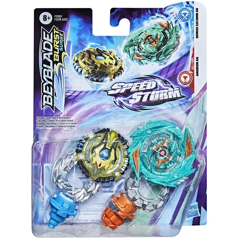 Jogo - Piao Beyblade - Speedstorm - Pack Duplo - Anubion A6 e Demise Satomb S6 HASBRO