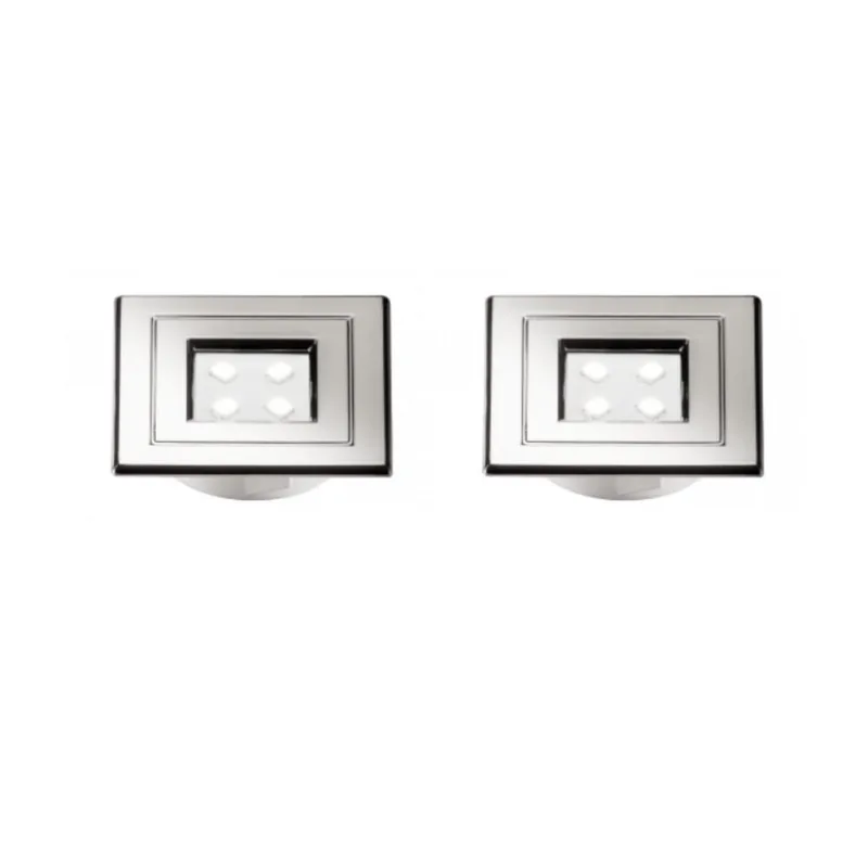 02 Luminaria Spot De Embutir Para Móveis Mdf Quadradao 6000K