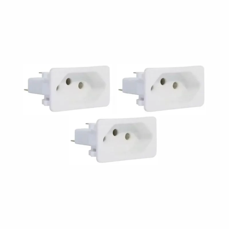 03 Tomada Margirius Para Cx. Embutir Padrão Weg 10/20A Branca