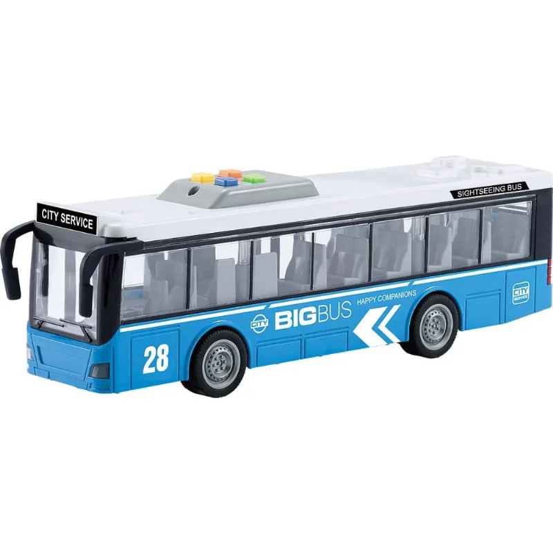 Onibus escolar de friccao1:16 - com luz e som - Azul - 000627 SHINY TOYS