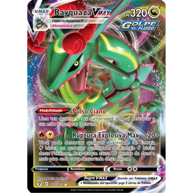 Booster Espada e Escudo - Ceus em Evolucao - Rayquaza COPAG DA AMAZONIA