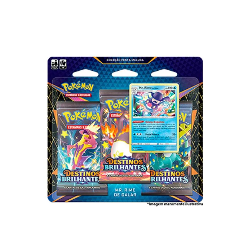 Pokemon Blister Triplo - Destinos Brilhantes - Colecao Festa Maluca - Mr Rime COPAG DA AMAZONIA
