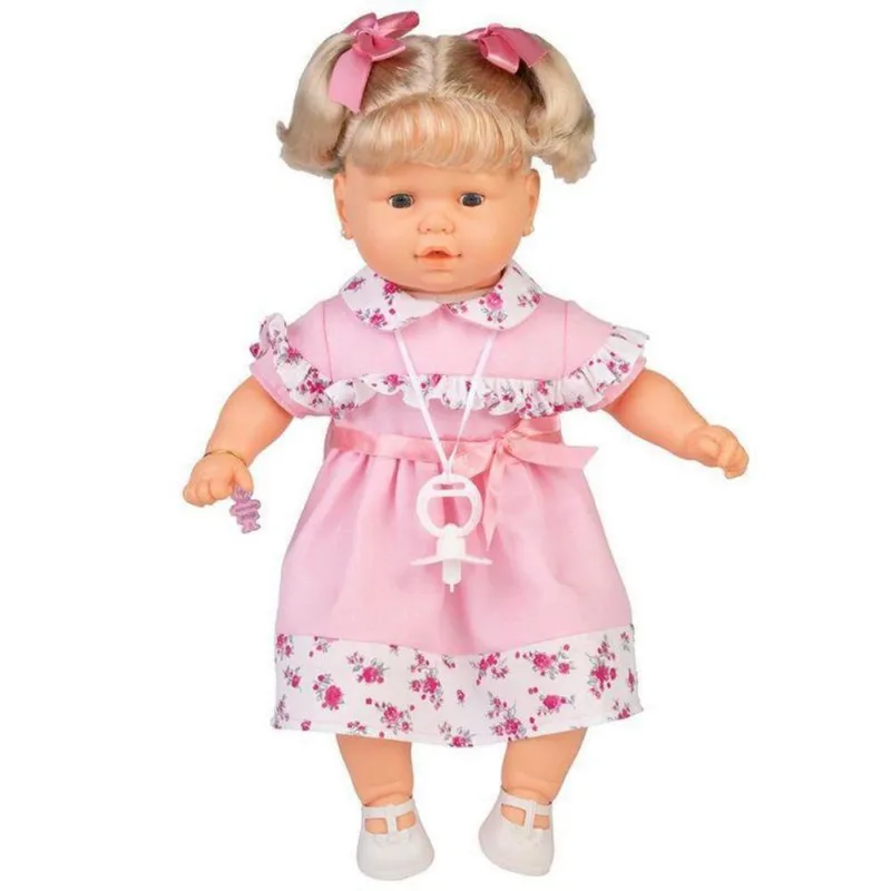 Boneca Meu Bebe Benzinho Vestido Rosa ESTRELA