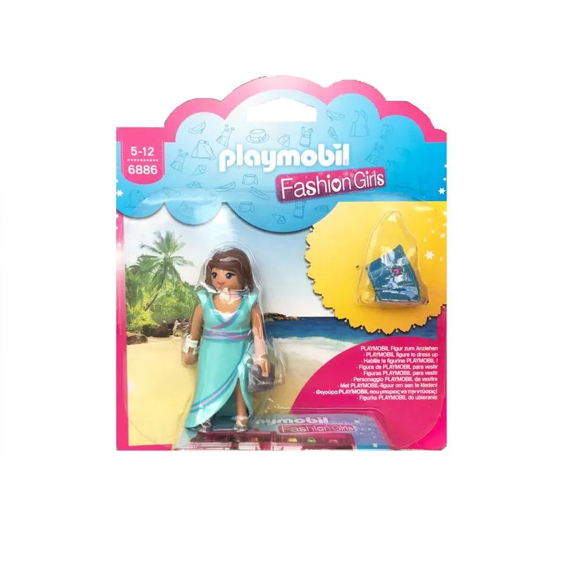 Mini Figuras Playmobil Fashion Girls - Vestido Azul / Saia Azul - 1673 SUNNY BRINQUEDOS
