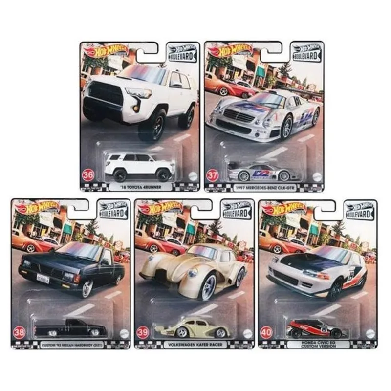 Carrinho - Hot Wheels - Escala 1:64 Boulevard - kit com 5 Carrinhos MATTEL