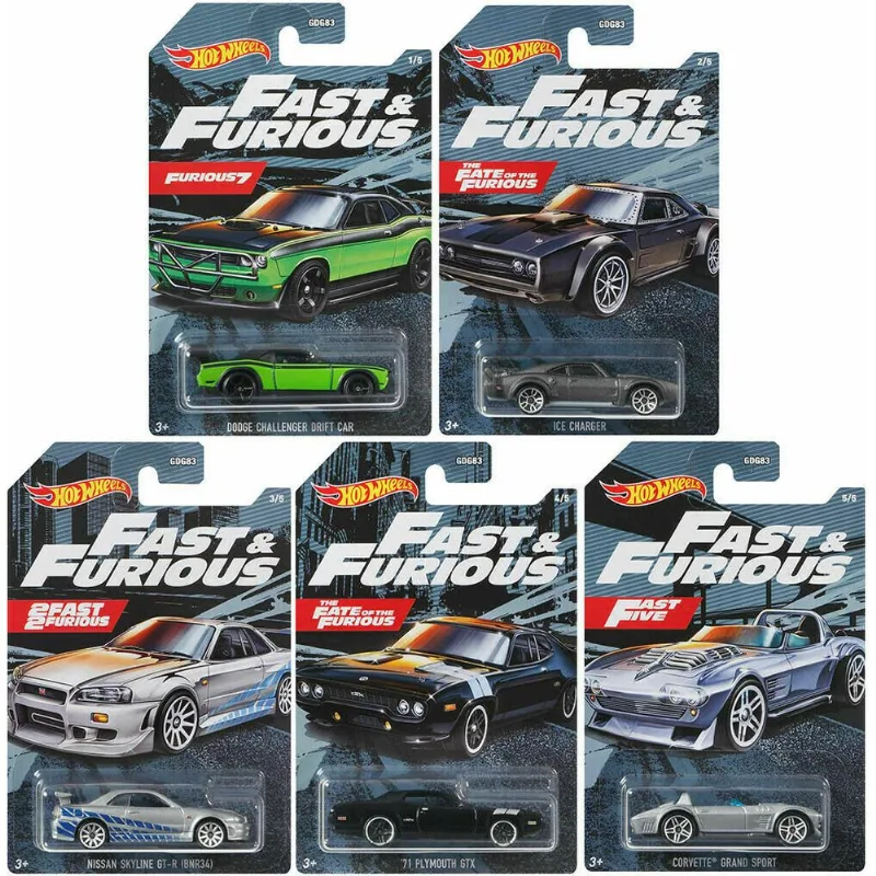 Carrinho - Hot Wheels Collector - Velozes E Furiosos - Kit com 5 Carrinhos MATTEL