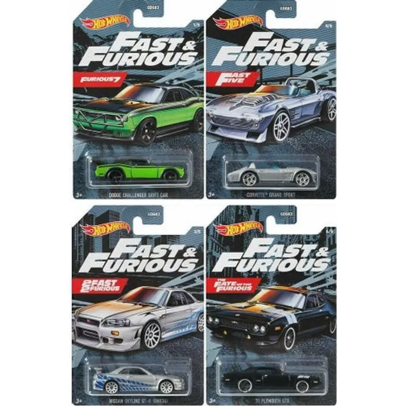 Carrinho - Hot Wheels Collector - Velozes E Furiosos - Kit com 4 Carrinhos MATTEL