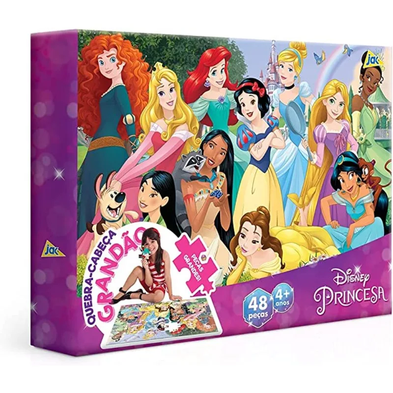 Quebra Cabeca - 48 Pecas - Princesas Disney - Roxo TOYSTER