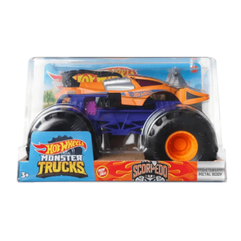 Veiculo - Hot Wheels - 1:24 - Monster Trucks - Scorpedo - Laranja - Mattel MATTEL