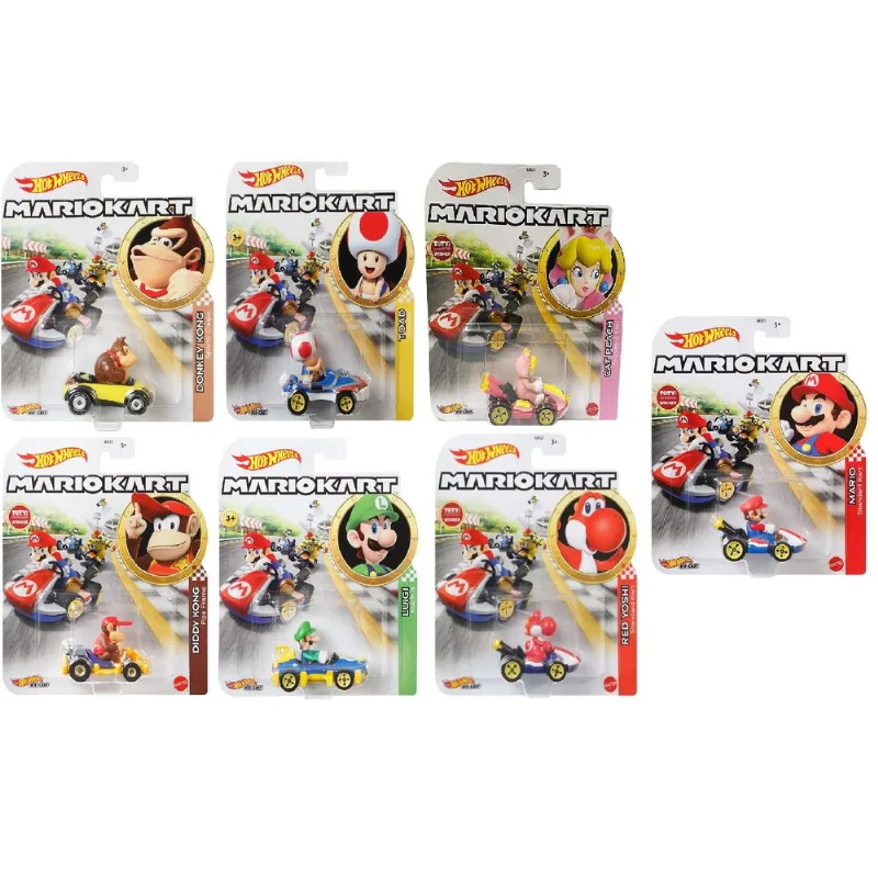 Carrinho - Hot Wheels Super Mario - Kit Com 7 MATTEL