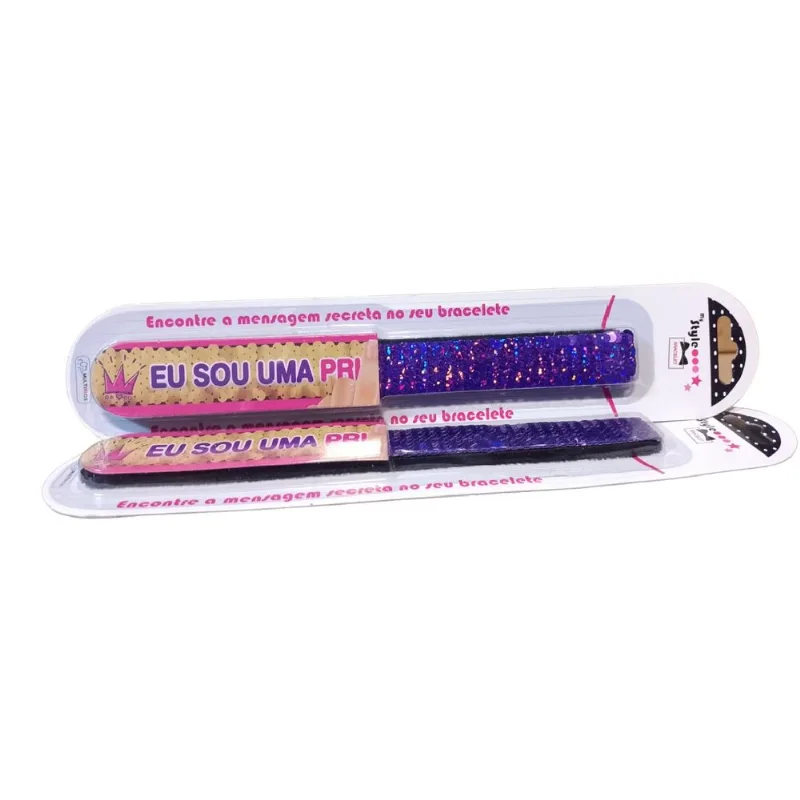Pulseira - Meu Estilo Magico - Bracelete Com Frase - Roxo MULTIKIDS