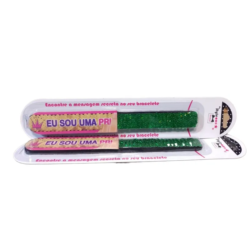Pulseira - Meu Estilo Magico - Bracelete Com Frase - Verde MULTIKIDS