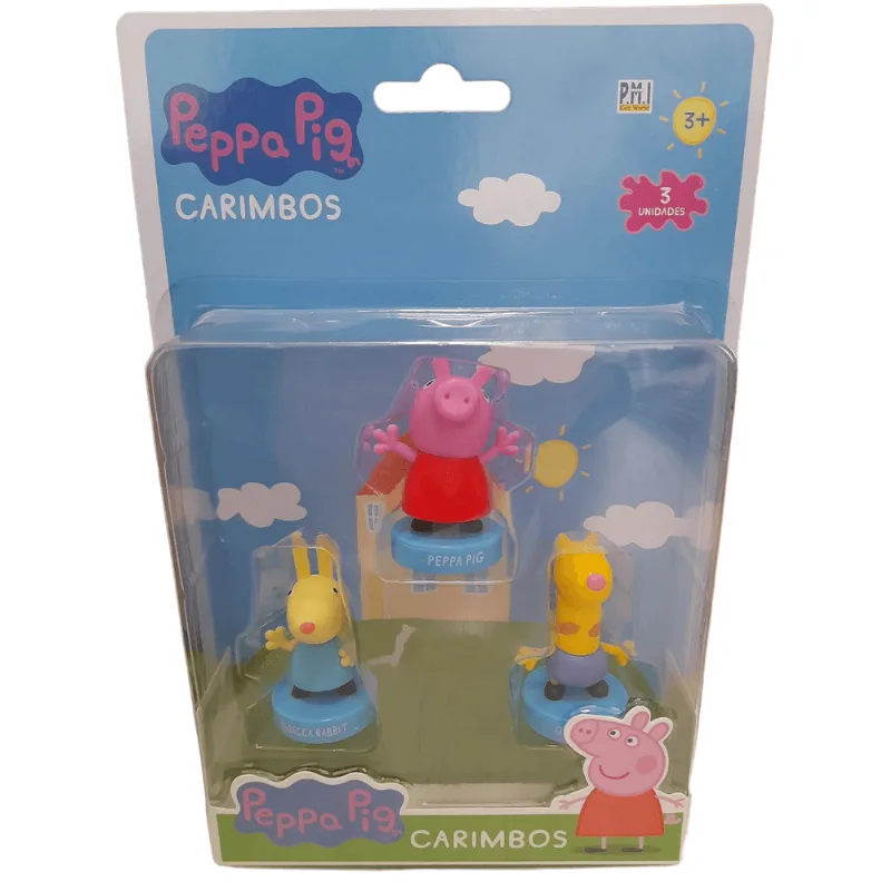 Peppa Pig - Carimbo Blister com 3 Unidades - Peppa Pig - Rebecca Rabbit - Gerald Giraffe (BR1690) MULTIKIDS