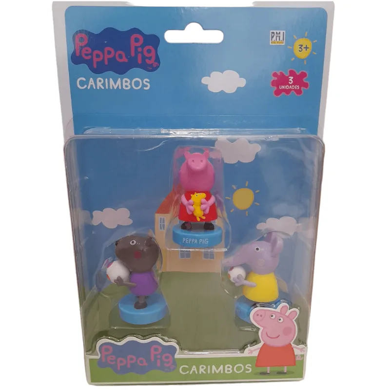 Peppa Pig - Carimbo Blister com 3 Unidades - Peppa Pig - Danny Dog - Emily Elefante (BR1690) MULTIKIDS