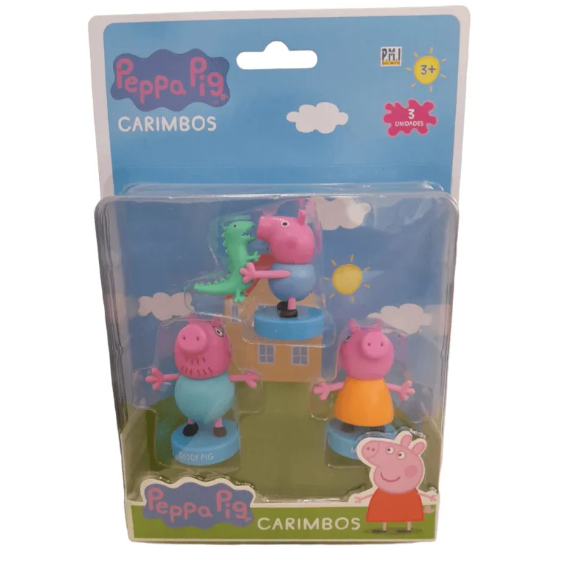 Peppa Pig - Carimbo Blister com 3 Unidades - George - Daddy Pig - Mamae Pig (BR1690) MULTIKIDS