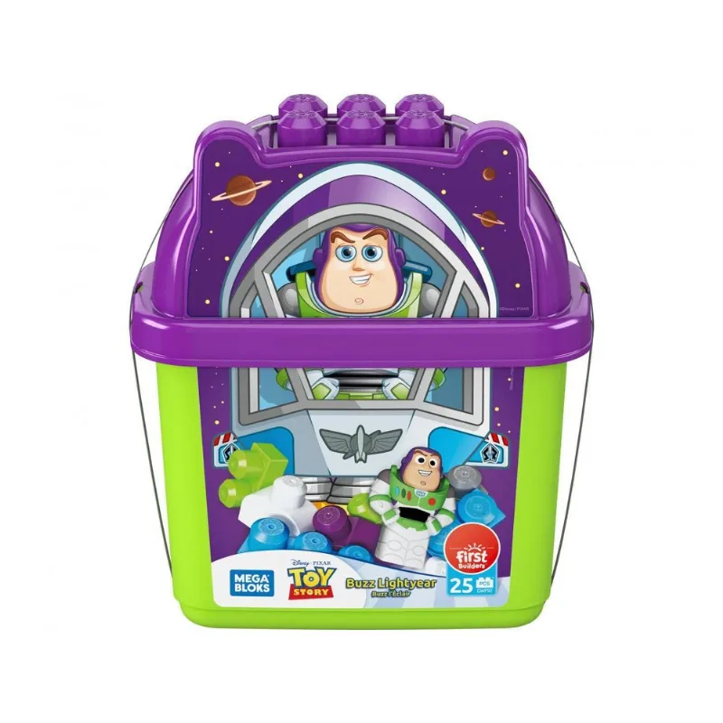 Blocos de Montar - Mega Blocks Disney - Balde de Construcao Buzz Lightyear (GWF89) MATTEL